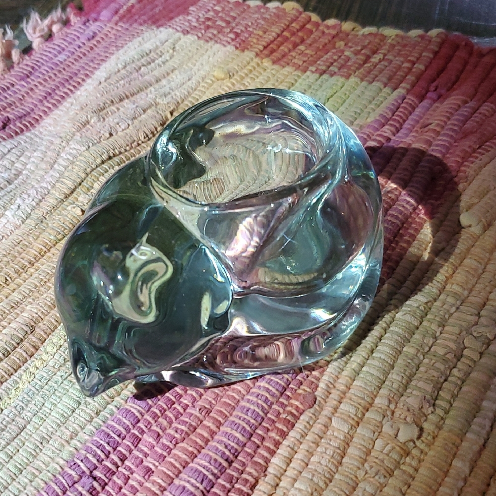 Elegant Glass Cat Figurine Candleholder‎ - Picture 2 of 5